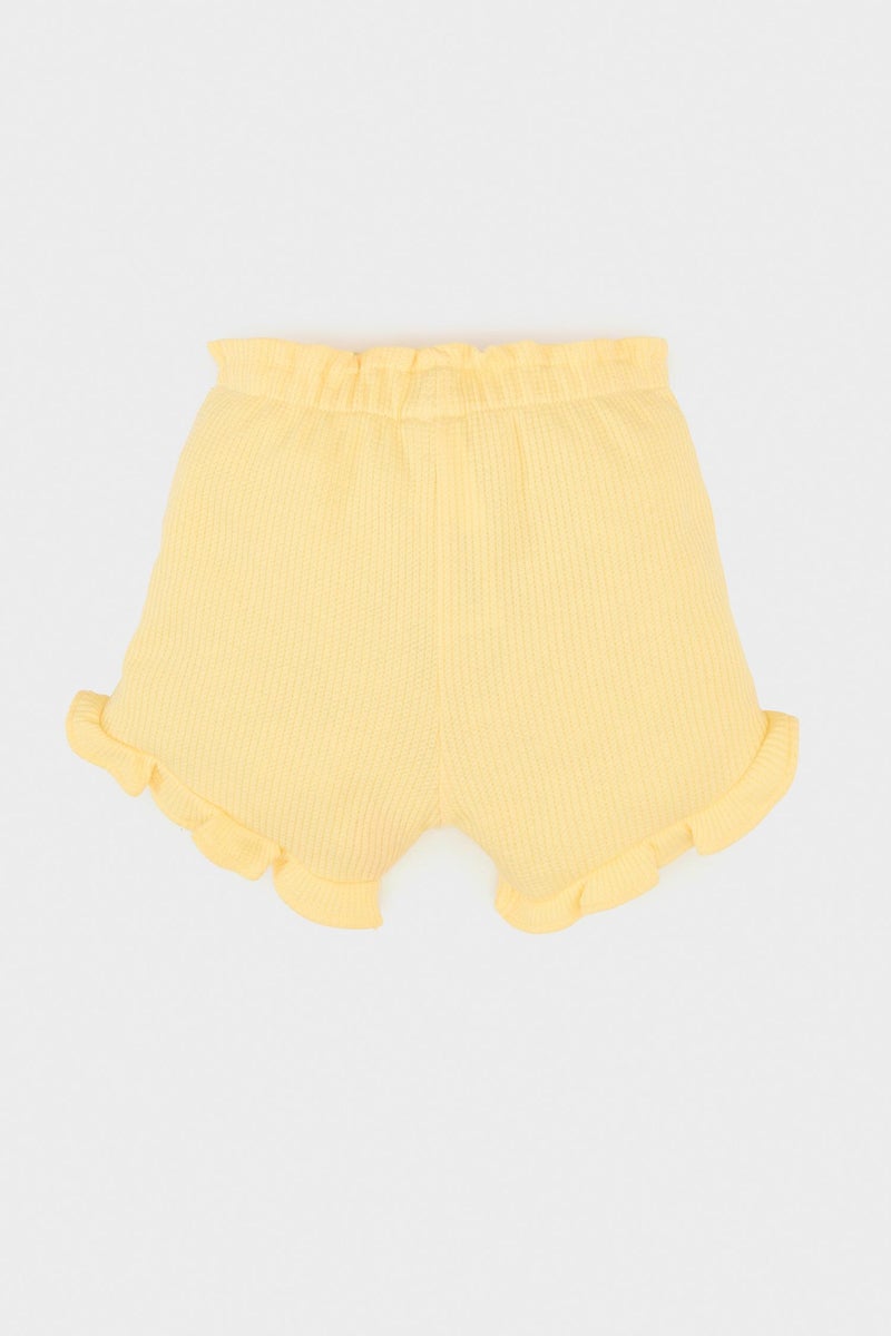 DeFacto Yellow BabyGirl Baby Girl Regular Fit Waffle Shorts Casual - Image 5